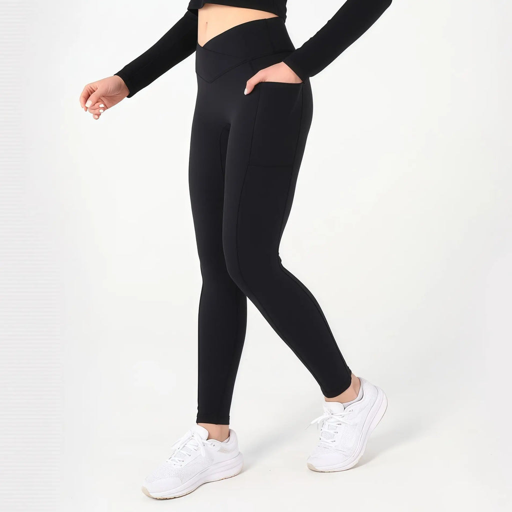 Women'S High Waist Stretchable Yoga Pants - Female Athletic Leggings with Pockets for Yoga, Running and Outdoor Daily Wear